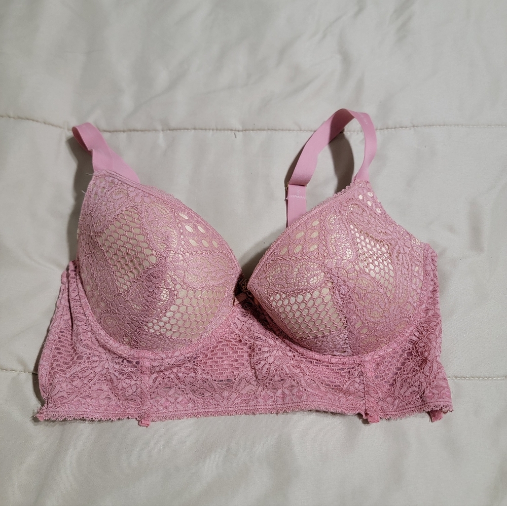 Daisy Fuentes Dusty Pink Lace Bra - Size 38C